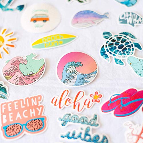 beach stickers 50pcs blue surfing waves fresh lively turtle laptop and water bottle vinyl decals cartoon vitality aesthetic sticker pack for teens girls vinyl decals waterproof the beach surfing pricepulse