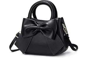 YOUNXSL Designer Small Handbags for Women with Top Carry Handle and Cute Bow Knot,Leather Purses and Over-Shoulder Strap