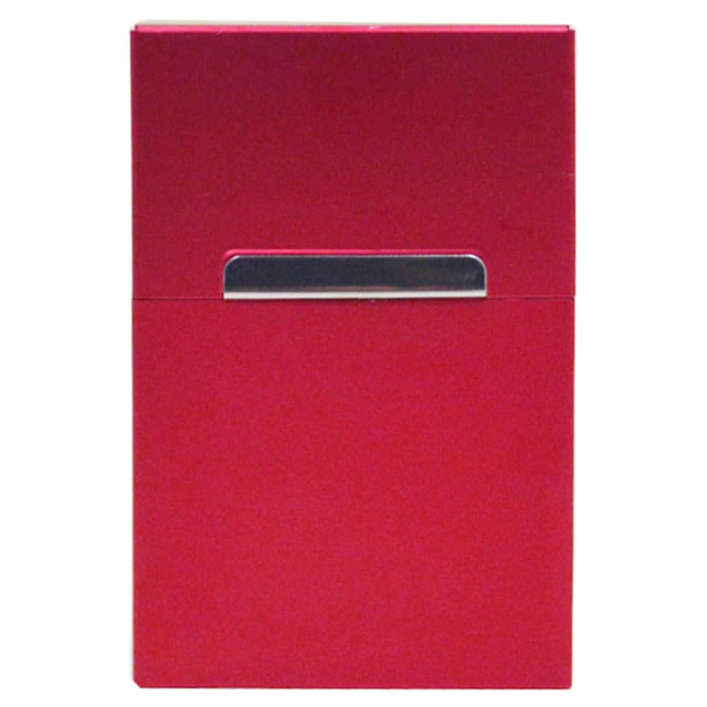 Millya Men Metal Pocket Cigarette Tobacco Case Hold 20 Cigarettes Box,Red