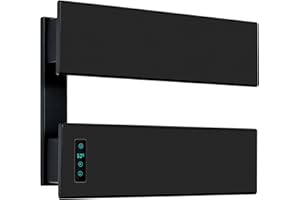 YUFEEI Heated Towel Rack, Towel Warmer Rack with Intelligent Touch Timer, LED Display for Time and Temperature, Waterproof Aluminum Towel Warmer for Bathroom, Support Hard Wired/Plug-in, Black