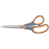 Amazon Basics Multipurpose, Comfort Grip, PVD coated, Stainless Steel Office Scissor - Pack of 1, Gray