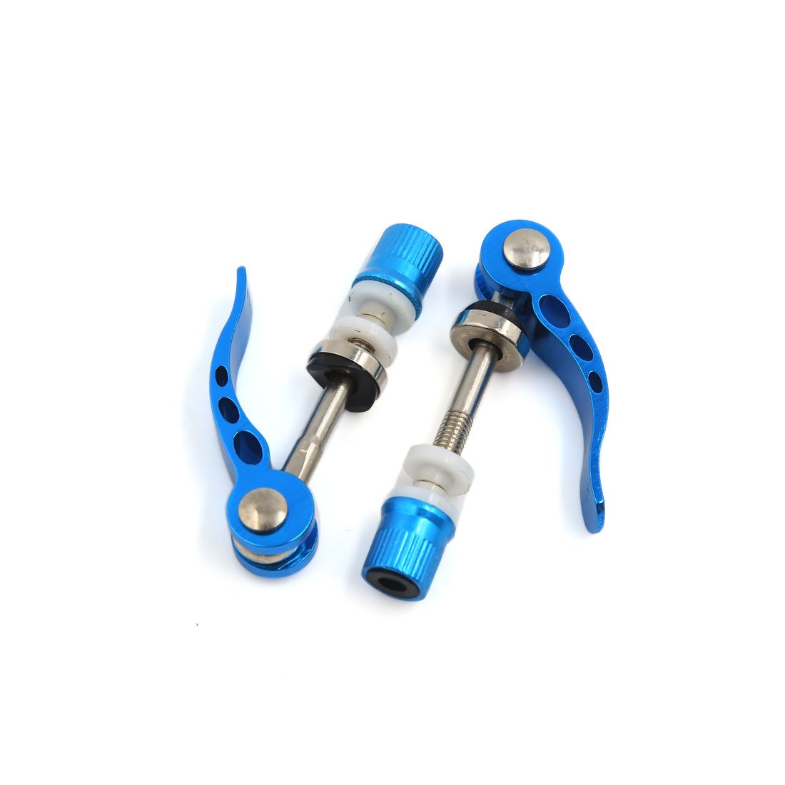 sourcing map Universal Blue Bike Bicycle Quick Release Clamp Seat Seatpost Skewer Bolt 2 Pcs