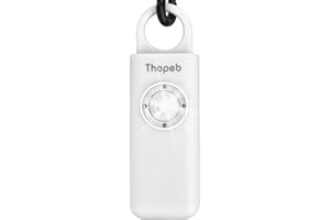 THOPEB Original Self Defense for Women - Personal Alarm for Women - Recommended by Police - 130dB Siren LED Strobe Light Pop Color Key Chain (White)