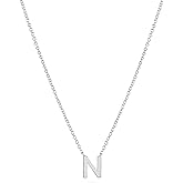 Fwlisesa Cute Necklaces for Women, Dainty Silver Initial Necklaces Simple Silver Choker Aesthetic Tiny Letter Pendant Cute Necklace for Women