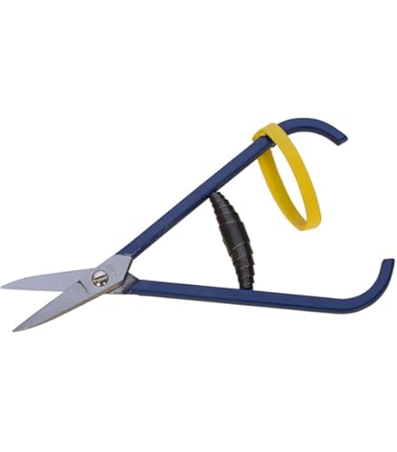 Mazbot French Style Metal Shears With Spring - 7 Inch Straight Blade Snips For Light Metal & Solder