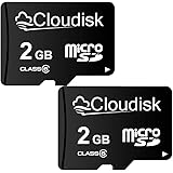 Cloudisk 2Pack Micro SD Card 2GB MicroSD Memory Card Class 6 with SD Adapter (2Pack 2GB)