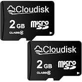 Micro SD Card 2GB Pack of 2 Flash Memory Card Class 6 with SD Adapter MicroSD TF Card (2 GB)