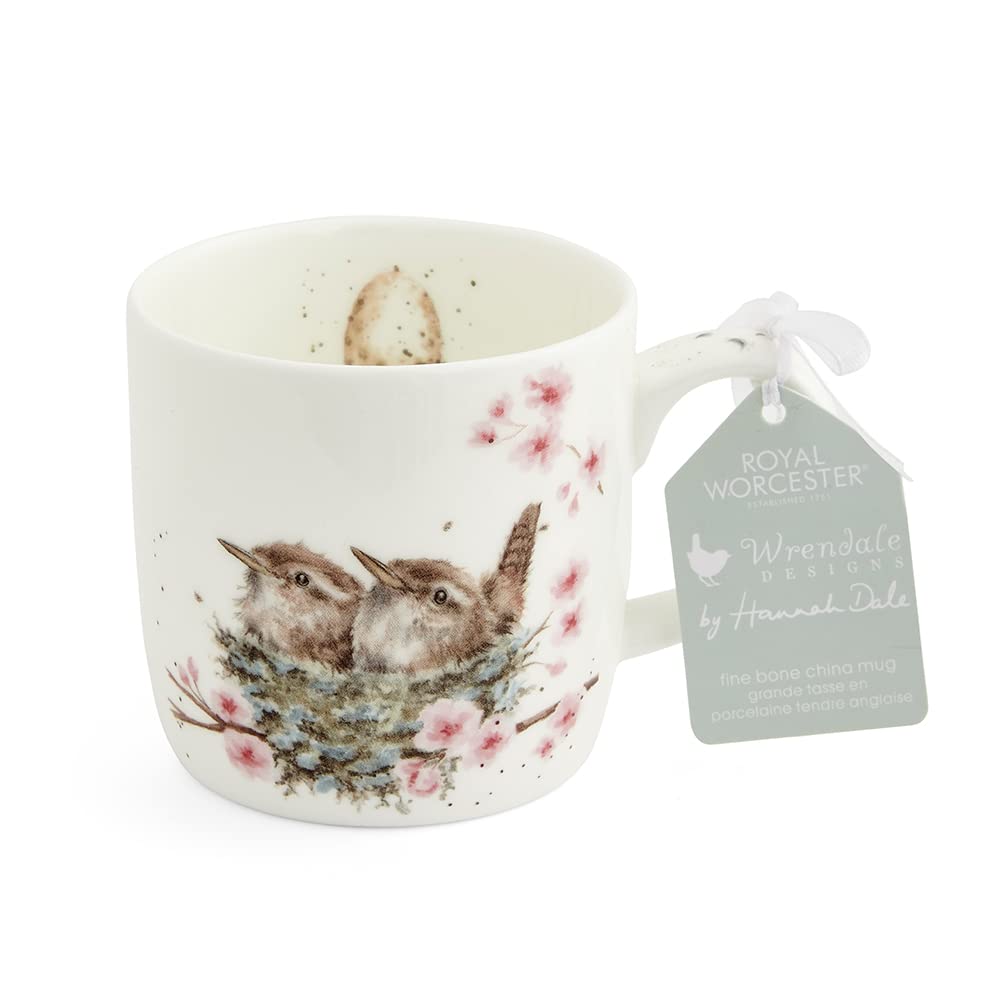 Wrendale Designs Feather Your Nest - Birds Single Ceramic Mug Royal Worcester