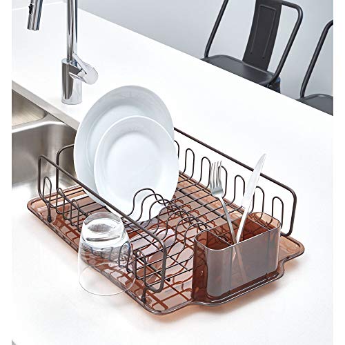 InterDesign Forma Kitchen Dish Drying Rack with Tray Drainer for