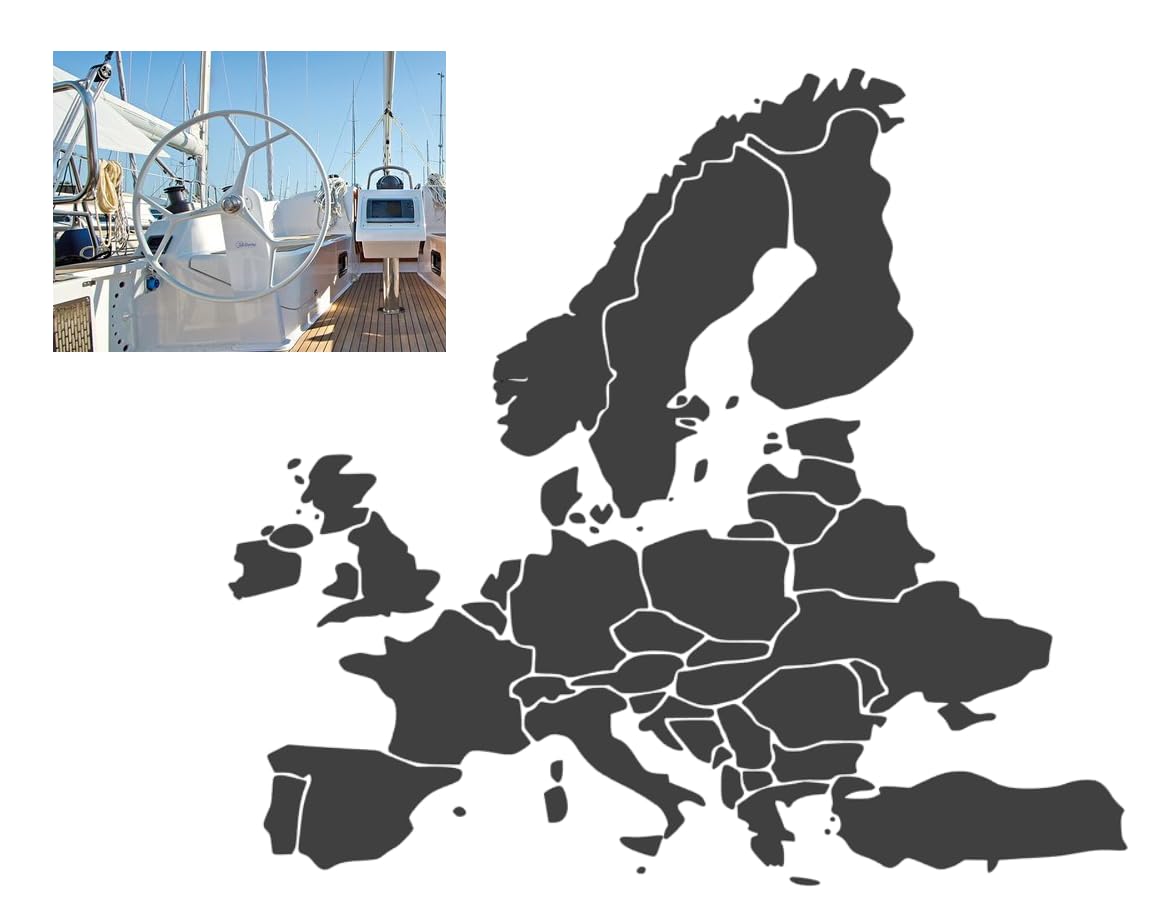 Generisch Compass Sticker for Outdoor and Indoor (9 cm, Dark Grey 7/1) - Waterproof, UV-Resistant