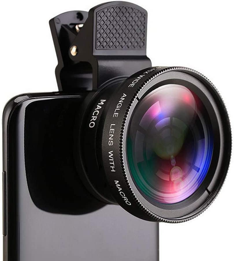 Akls Obiettivo grandangolare 0,45x, obiettivo grandangolare e obiettivo macro HD 12,5x, universale, per iPhone, Samsung e la maggior parte degli smartphone Android