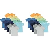 HonestBaby Baby Toddler &amp; Kids' 100% Organic Cotton Short Sleeve T-Shirts (10-Pack)