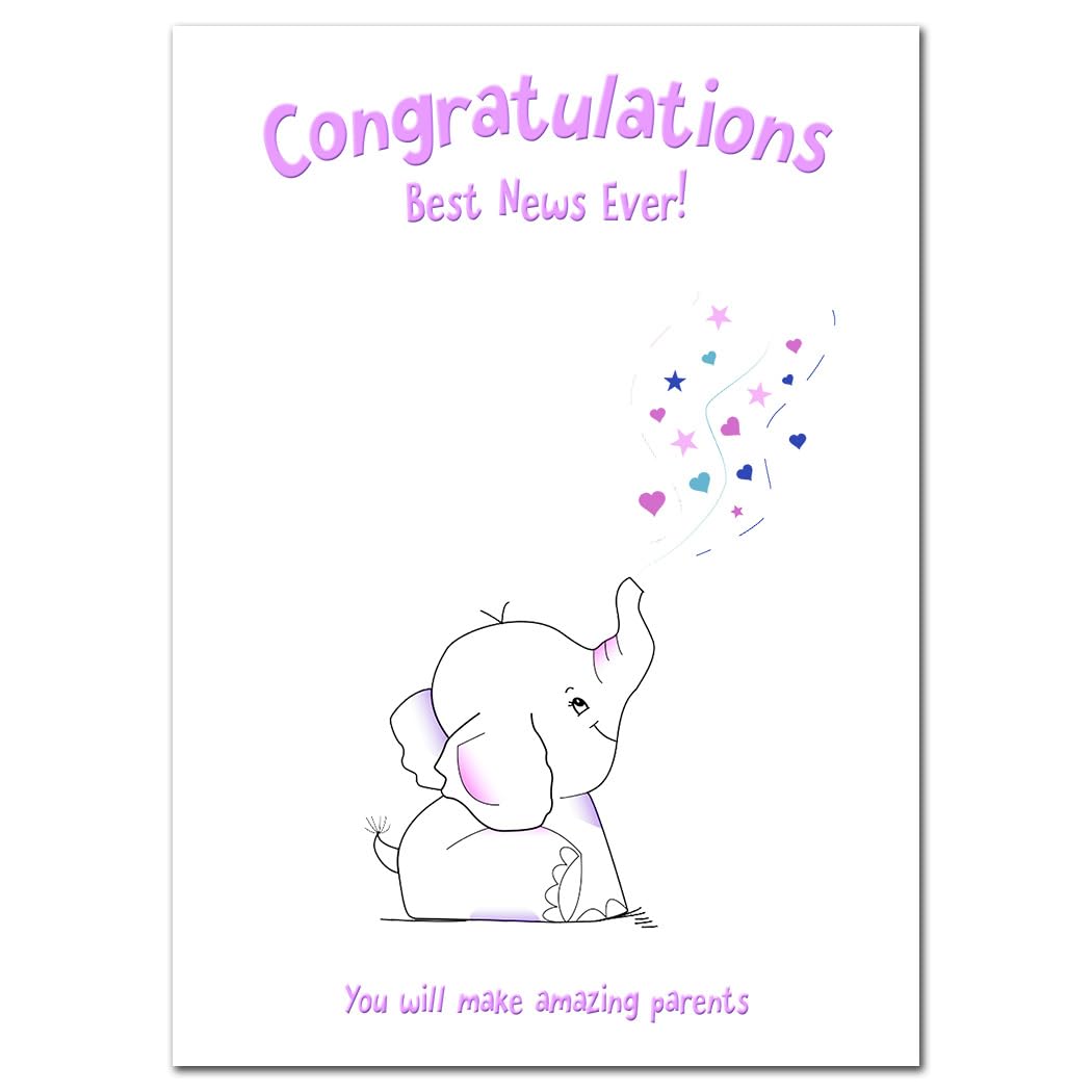 Extra Large Pregnancy Congratulations Card - Expecting a Baby Congrats - Pregnant Expecting Mothers Expectant Parents - Ideal Boy or Girl - A4 XL size - Cute Special Keepsake Wishes with Poem Verse