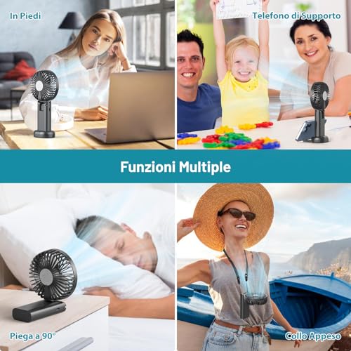 Namouk Mini Portable Fan Table Fan Small Pocket Fan with 3 Speed Levels USB Fan for Outdoor, Indoor, Moving, Office, Camping