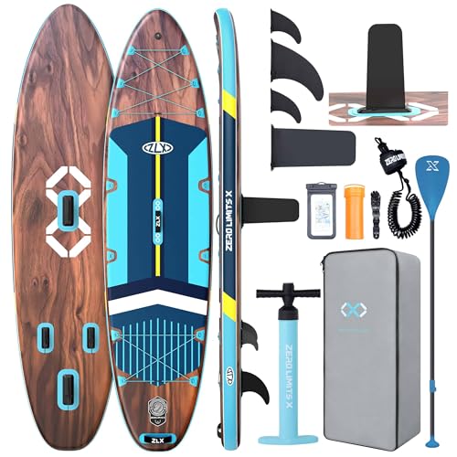 ZLX Stand Up Paddling Board 350x89cm,SUP Board Set,Stand Up Paddle mit Einzigartige Mittelfinne,Rutschfester Deckpad,Standup Paddle Board 250kg Tragkr