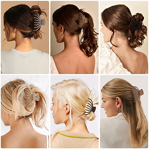 Hair Clips for Women, 4.7‘’ Extra Large Neutral Hair Claws Clips for Thick Thin Hair, Matte Jumbo Strong Hold Hair Clip for Women Girls, Non-slip Jaw Claw Clip with Box, Hair Accessories for Christmas Gifts(6 PCS)