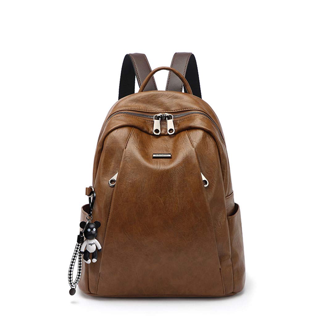 AINUOEY Womens Rucksack Backpacks Anti-theft Totes Top-Handle Handbags Ladies PU Leather Bag Back Pack Women's Fashion Backpacks 76669 1pcs Set Brown