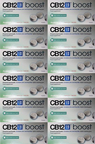 CB12 Boost White Gum, 10 pieces (Pack of 12, Total 120 pieces)