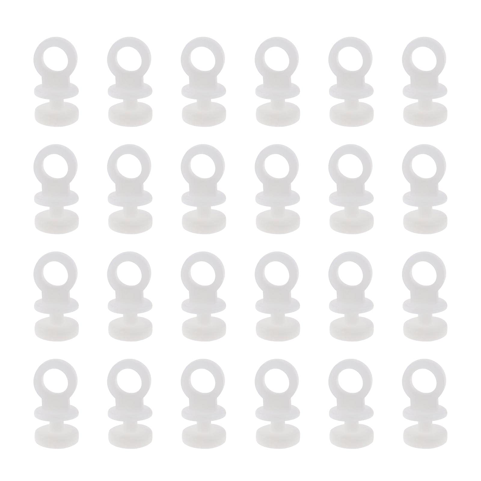 OTOTEC 50Pcs Curtain Track Rail Gliders Runner Wheel Rollers Hooks Fit for 9mm Wide Curtain Track Rail 9mm Bottom Diameter White Plastic