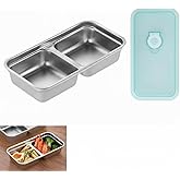 Lunchable Snack Containers – Reusable Stainless Steel Snack Box, Double Compartment Lunch Container, Leakproof Snackle Box, Grab & Go Condiment Packs for Travel & Work.