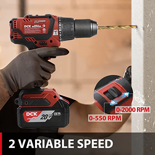 DCK Brushless Hammer Drill, 20V Hammer Drill Cordless, 531In-lb, 1/2