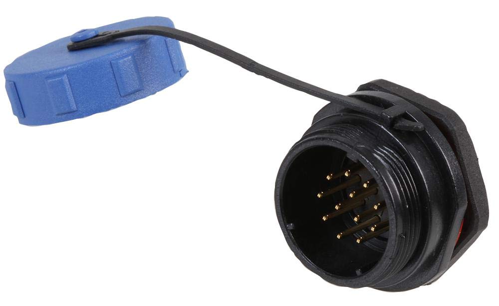 PRO ELEC SP211 Series Circular Threaded Panel Mount Connector Plug – 12-Pole, IP68, 400V AC, 5A, Solder Socket