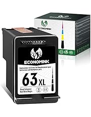 Economink Remanufactured Ink Cartridge Replacement for HP 63XL 63 XL Black Used in Envy 4520 3634 OfficeJet 3830 5252 4650 5258 4655 4652 5255 DeskJet 3636 1111 3630 1112 3637 3632 Printer (1-Pack)