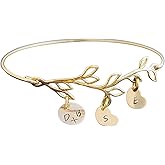 Family Tree Jewelry Personalized Charm Bracelet With Initials of Kids Husband Wife Christmas Gift Mothers Day for Mom