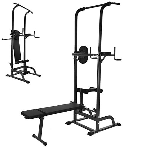 Power Tower Pull Up Bar Dip Stand, Dip Station Home Gym Sit Up