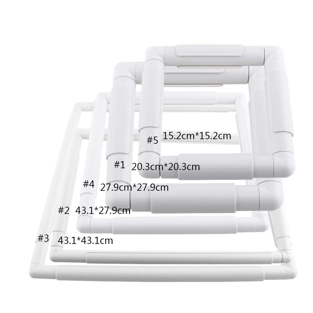 Xinrub Square Rectangle Clip Frame in plastica per ricamo a punto croce Quilting Needlepoint Tool 5 Size(27.9*27.9cm