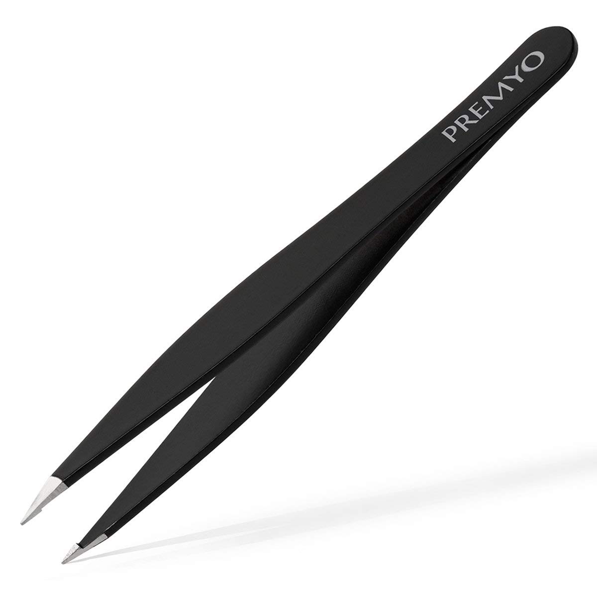 PREMYO Eyebrow Tweezers Pointed Tips - High Precision for Ingrown Hairs Splinter Plucking - Easy to Use Stainless Steel