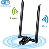 1200Mbps Wireless USB Wifi Adapter, FayTun Wifi Adapter,AC1200 Dual Band 2.4GHz/300Mbps 5GHz/867Mbps,802.11 ac/a/b/g/n High Gain Dual Antennas Network WiFi USB 3.0 for Windows XP/7/8/10,MAC,OSX/Linux
