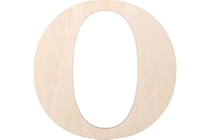 KOOCHOICE 12 Inch Wooden Letter, Smooth Surface Wood Letters for Wall Decor, 1/8 INCH Blank Unfinished Wooden Letters for Home Wall Decor DIY Painting Crafts(Letter O)
