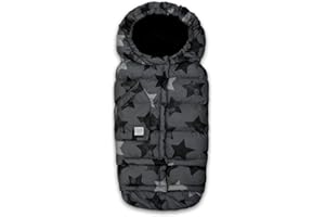 7 A.M. 7AM Enfant Stroller Blanket 212 - Adjustable Baby Car Seat Zipped Blanket for Babies Winter, Unisex Multi Purpose Fleece Lined Warm Hooded Toddler Footmuff Water Repellent | (6M - 4T)