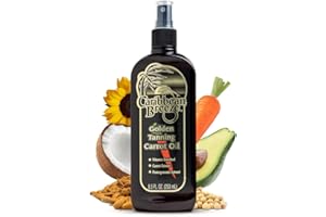 Caribbean Breeze Ultimate Carrot Oil Tanning Lotion Outdoor, Tanning Oil Spray with Coconut Oil, Aloe Extracts, Rich in Anti-Oxidants, Moisturizes the Skin and Anti-Aging Properties, 8.5 oz (250 ml)