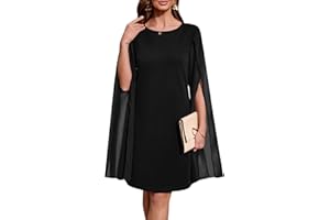 oten Women's Chiffon Cape Sleeve 2026 Cocktail Formal Wedding Guest Party Short Dresses