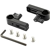 NICEYRIG 15mm Single Rod Holder with Counter Bore, Camera Rod Rail Extension EVF Mount for Cage/Plate/Handle [ Pack of 2 ]