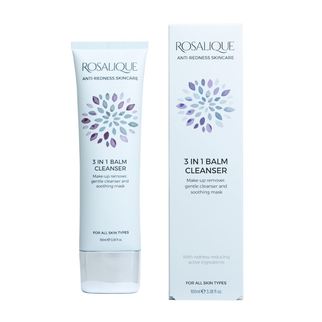 Rosalique 3 in 1 Balm Cleanser for Sensitive, Redness-Prone Skin - Gentle Makeup Remover, Luxurious Cleanser & Soothing Mask in One.