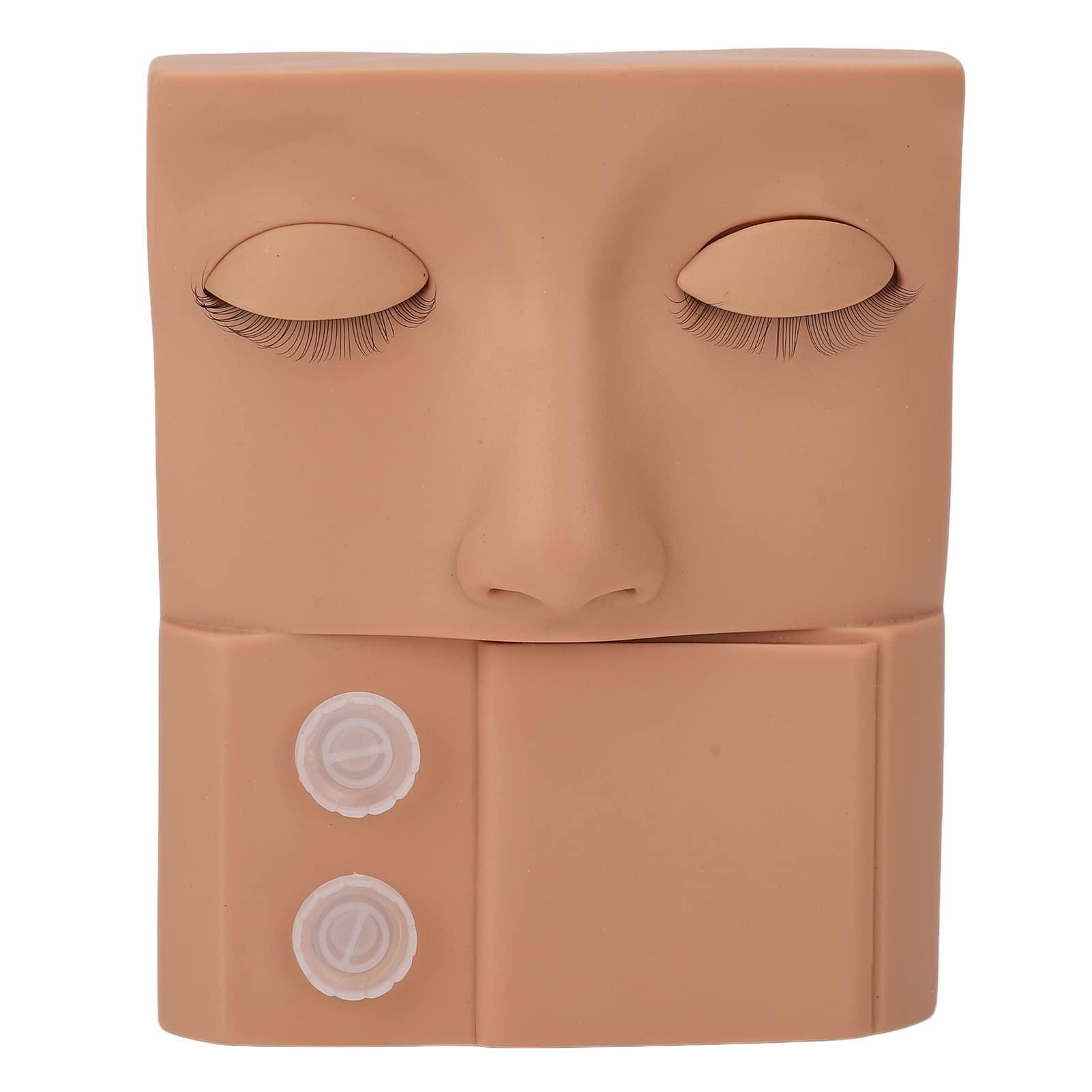 Lash Mannequin Head, Removable Eyelids with Eyelashes Practice Lash, Easy to Clean Practice Training Head for Eyelash Extensions, Cosmetology Doll Face Head, Reusable (Skin Color)