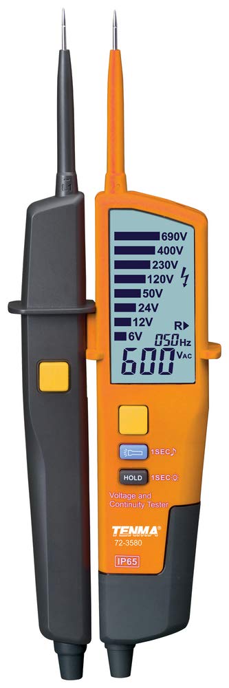 Tenma 72-3580 Voltage and Continuity Tester with RCD Test and LCD Display, 6V to 690V