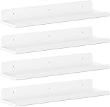 Lifewit Floating Shelves Wall 4 Pack White 38 cm 15 in Lip Front Sides
