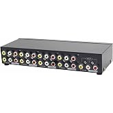 Panlong 8-Way AV Switch RCA Switcher 8 in 1 Out Composite Video L/R Audio Selector Box for DVD STB Game Consoles