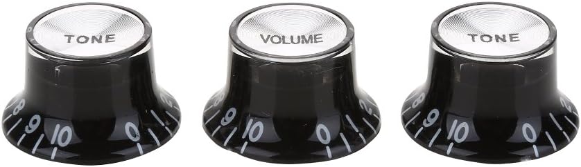 Lot De 3 Boutons Capuchons Commutateur 3 Voies – Cuivre Massif Argent/Noir/Or – Remplacement Style LP / Epiphone Guitare Électrique