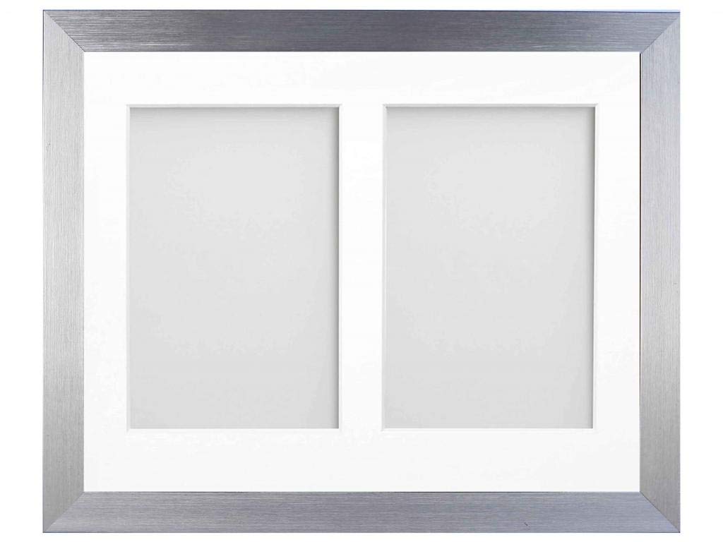 Frame Company Simpson Silver Multi Aperture Photo Frame, 10x8 for 6x4 inch (x2)