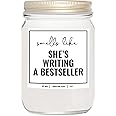 YouNique Designs Writer Candle 8oz - Gifts for Authors, Gifts for Journalists - Jar Candle Writer Gifts, Author Gifts, Book W