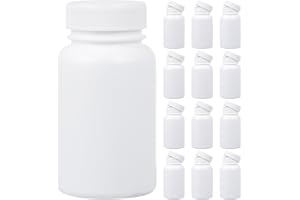 GARVALON 20pcs 100ml White Pill Bottles Small Medication Containers with Lid Portable Capsule Storage