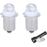 YAFIYGI 2 Pack Flashlight Bulbs 30 Lumen 3-Volt LED PR6 Replacement Bulb for Flashlights 3V Light Bulb Torch Flashlight Bulb with 10 Year Lifespan 41-1643 P13.5S 6000K
