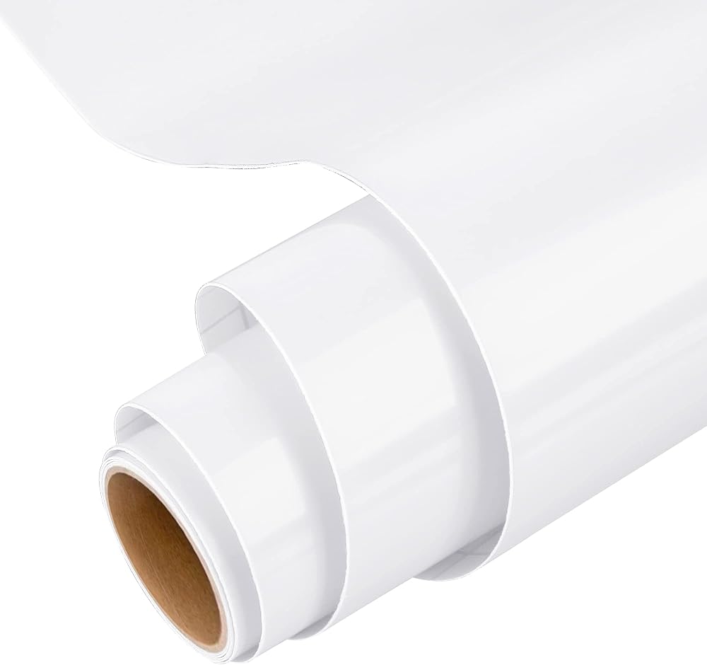 IModeur Glossy White Permanent Vinyl Roll 30.5cm for DIY Projects