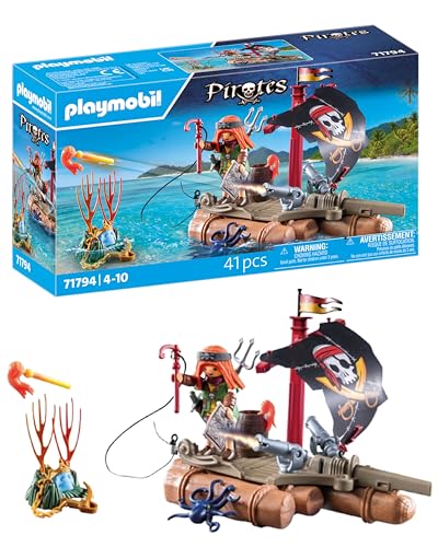 | Pirates | Récupération de trésor sur Radeau Pirate | Jouet de Pirates | Figurine de Pirate | Jouet pour Enfants dès 4 Ans | 71794