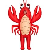 KOOY Inflatable Lobster Costume Adult, Inflatable Costume For Adult, Blow Up Crawfish Costumes Women/Men for Funny Party, Lobster Dress, Onesie For Mardi Gras/Halloween